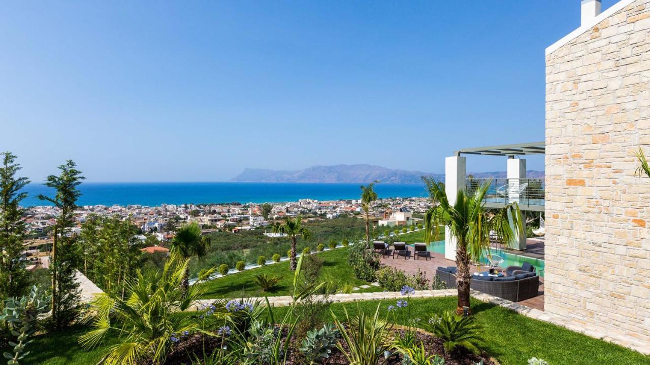 Villa Emilia I Luxury, Amazing Seaview, Next To The Town Kissamos Exterior photo